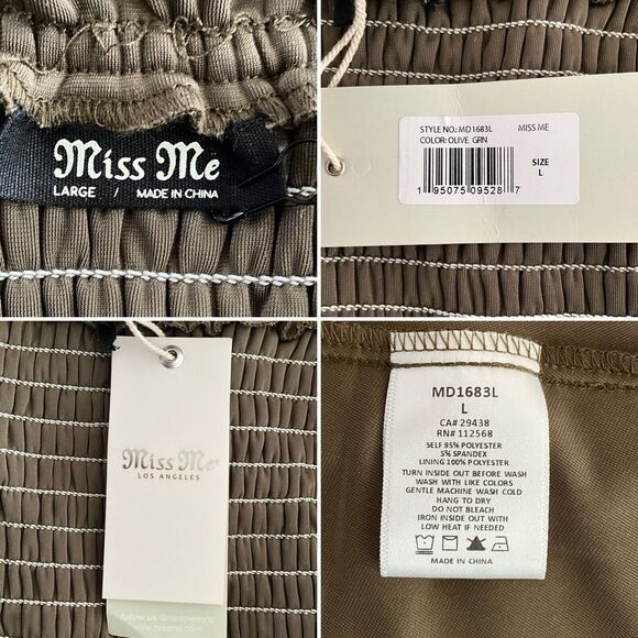 Miss Me Olive Green Velvet Embroidered Bodice Bell Sleeve Mini L - Picture 6 of 12